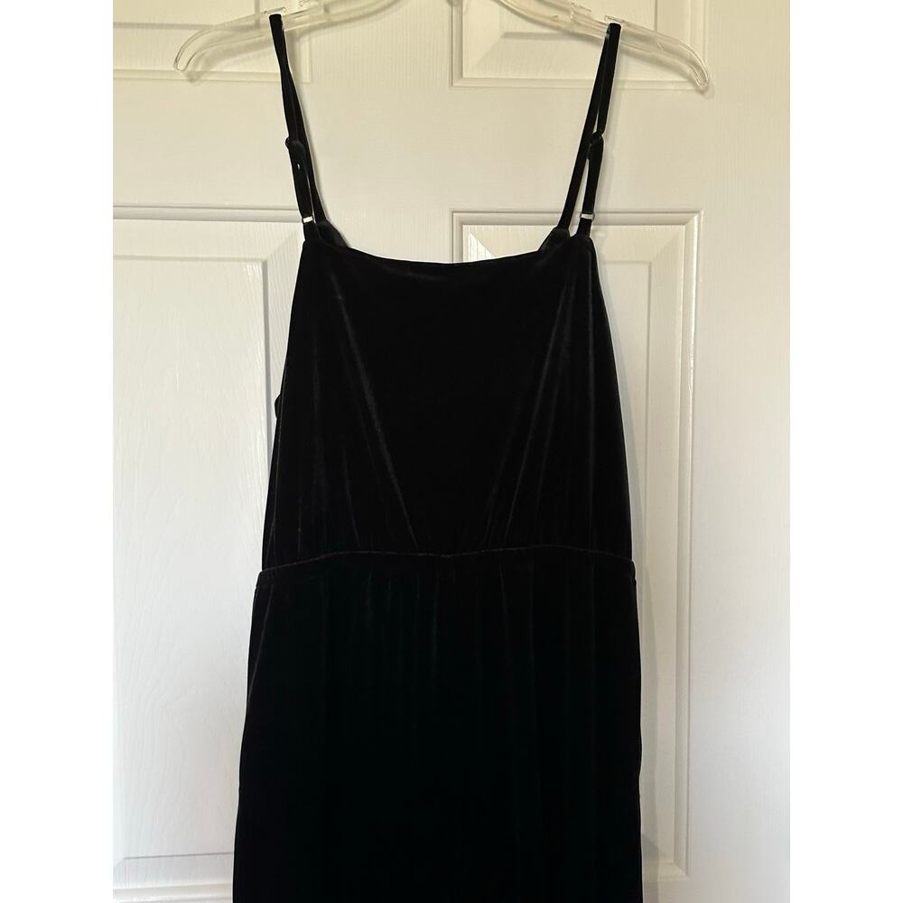 Popsugar Velvet Cropped Wide-Leg Jumpsuit Jet Black Women's Size M NWOT $68 - Picture 5 of 12